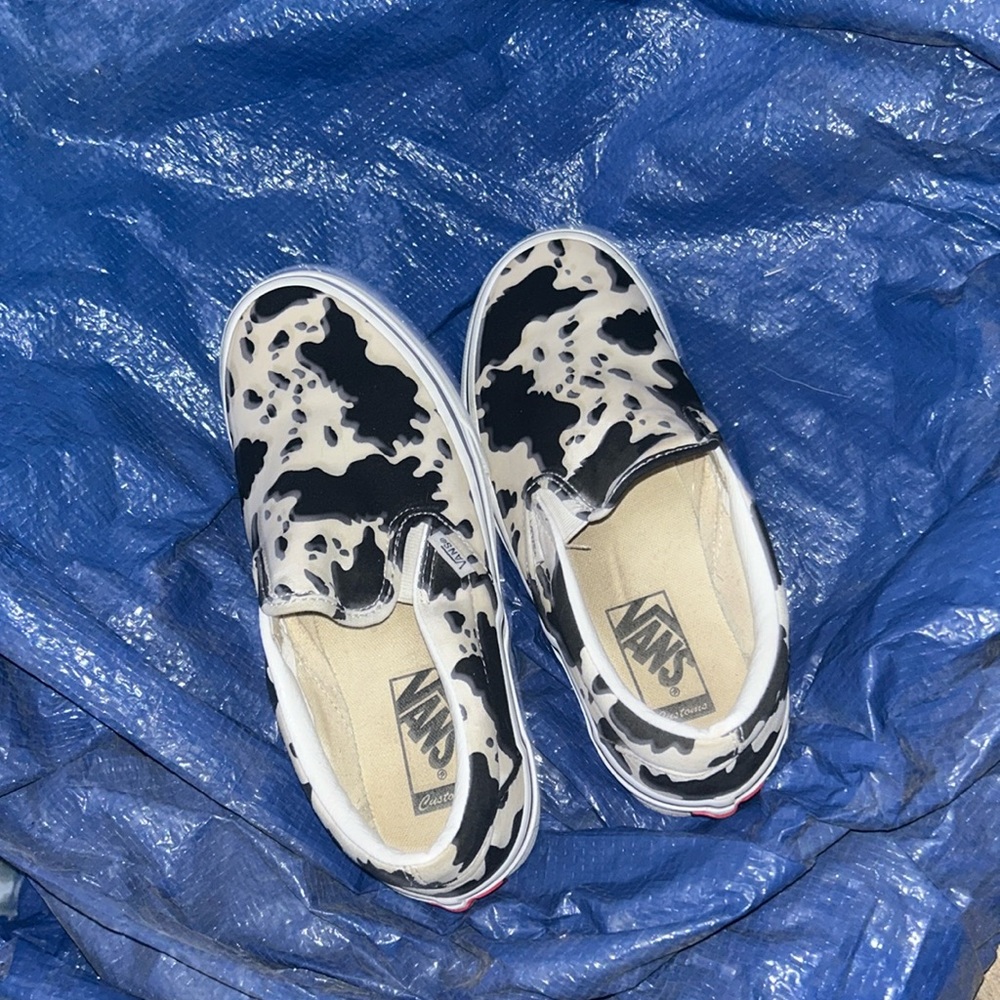 cow print vans women size 8